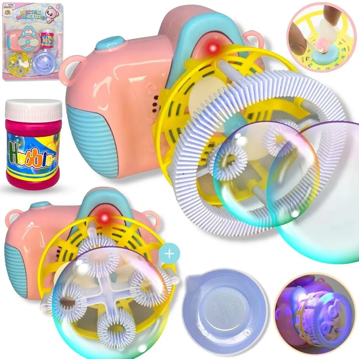 Brinquedo Lança Bolhas De Sabão Câmera Fotográfica Com Luz