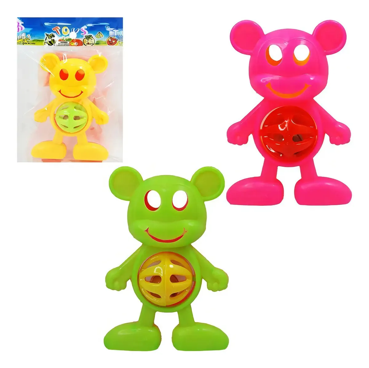 Chocalho Baby Urso Divertido 11,5x8cm