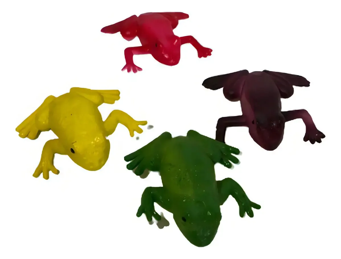 Brinquedo Infantil Animal De Borracha Sapo Colorido 9cm