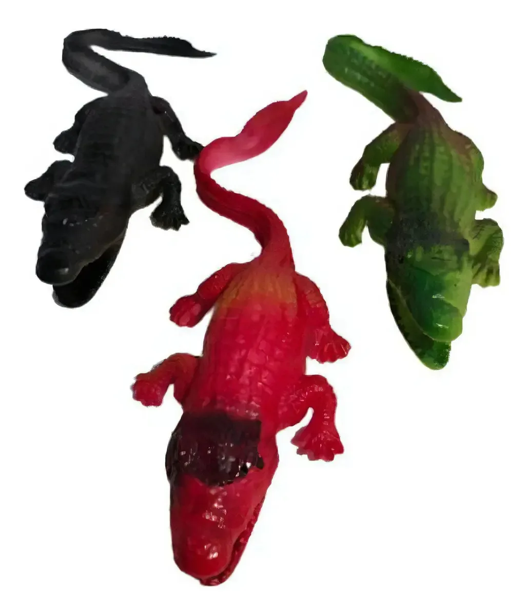 Brinquedo Infantil Animal Realista Emborrachado Jacaré 15cm