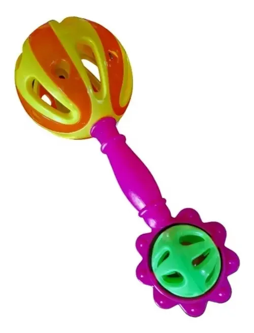 Brinquedo Chocalho Interativo Para Bebê Colorido Bola Grande