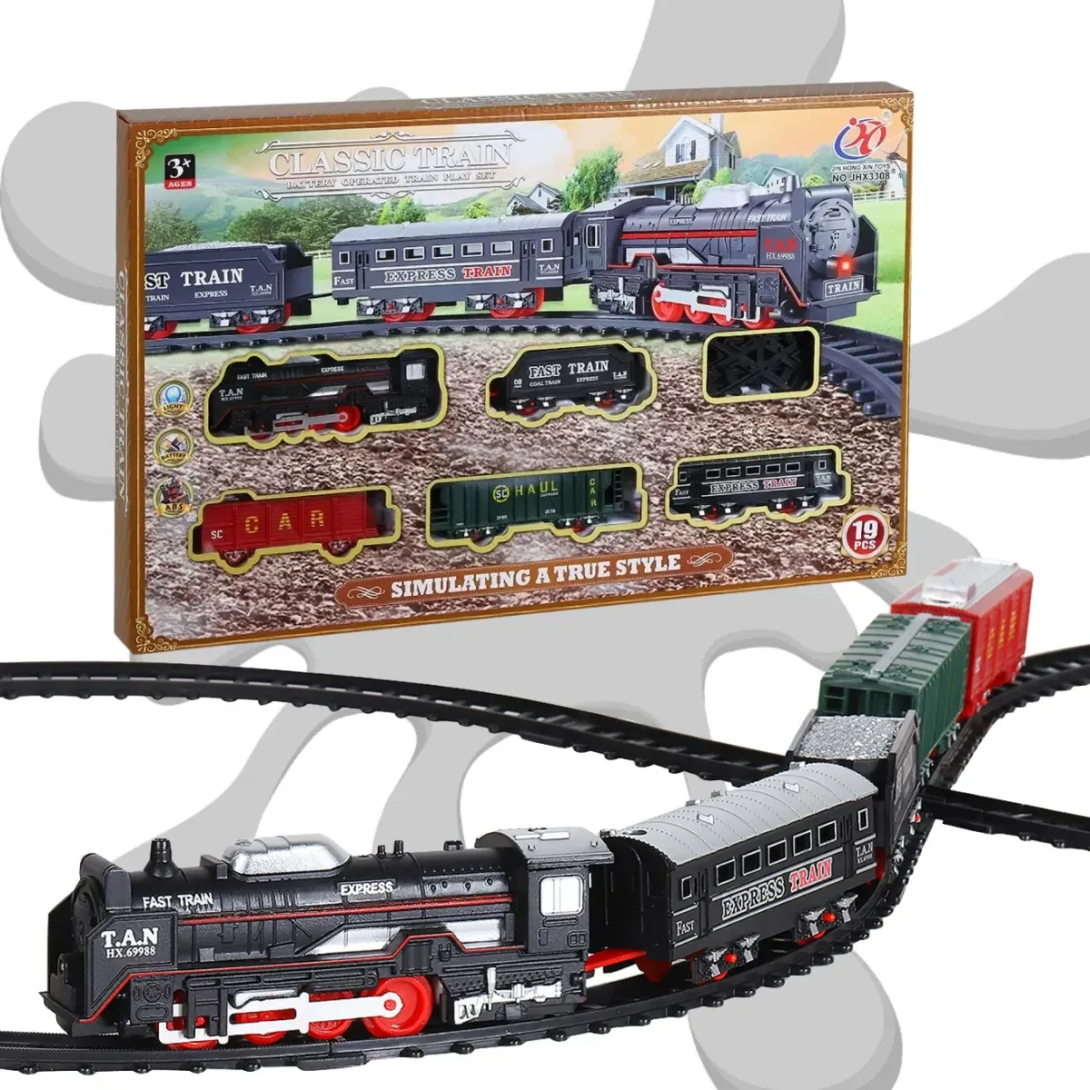 Tremzinho Classic A Pilha Ferrorama Brinquedo Infantil 19pçs