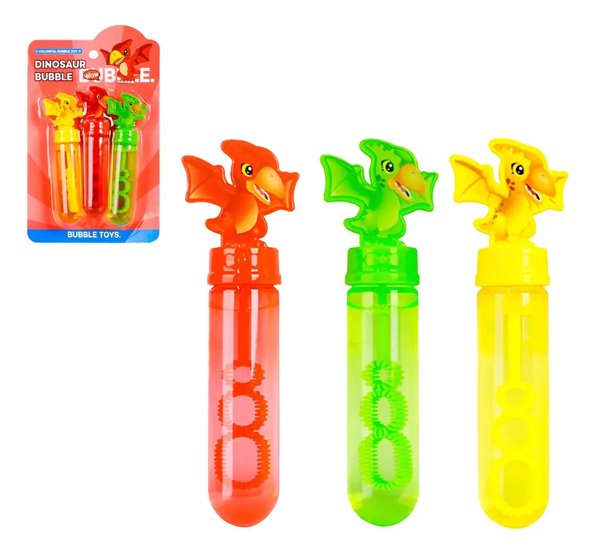 Bolha Bolinha Sabão Atóxica Lembrancinha Tubo Lança Kit C/ 3 Cor Vermelho