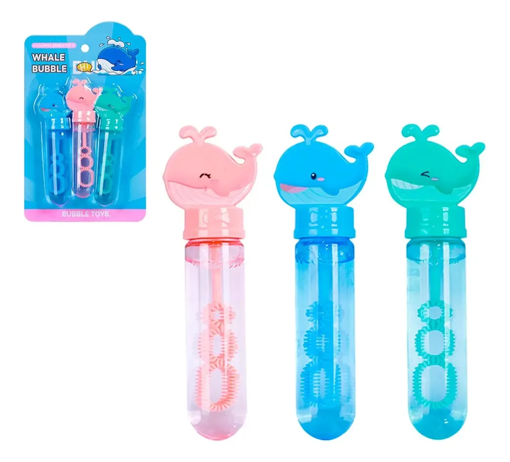 Bolha Bolinha Sabão Atóxica Lembrancinha Tubo Lança Kit C/ 3 Cor Azul