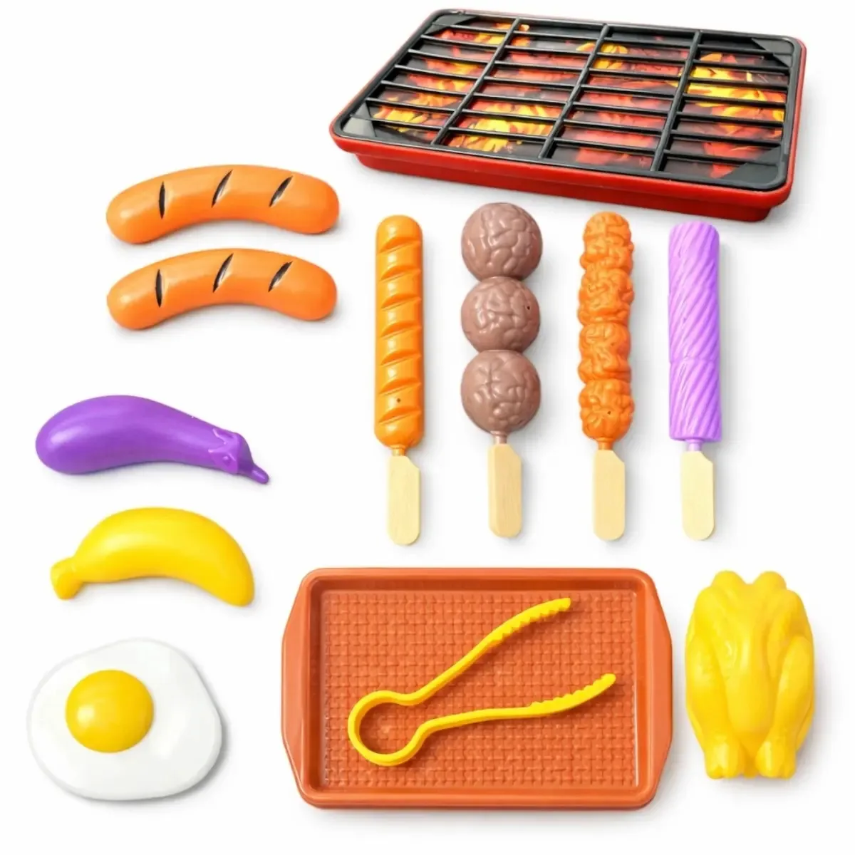 Churrasqueira Espetinho Brinquedo Kit Churrasco Infantil Bbq Comidinhas Churrasquinho