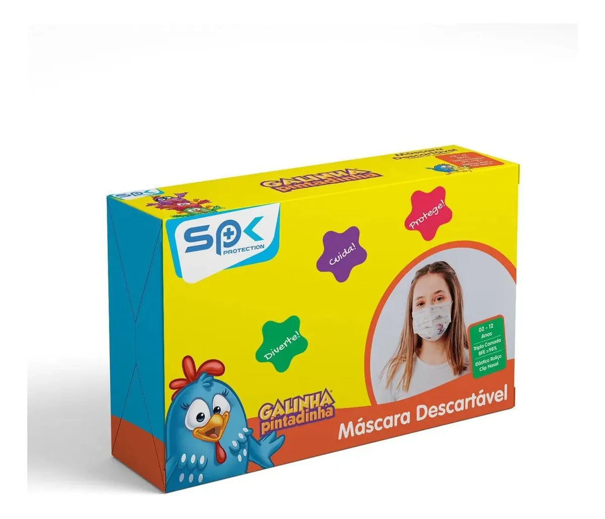 Caixa 25 Mascaras Galinha Pintadinha Arco-iris
