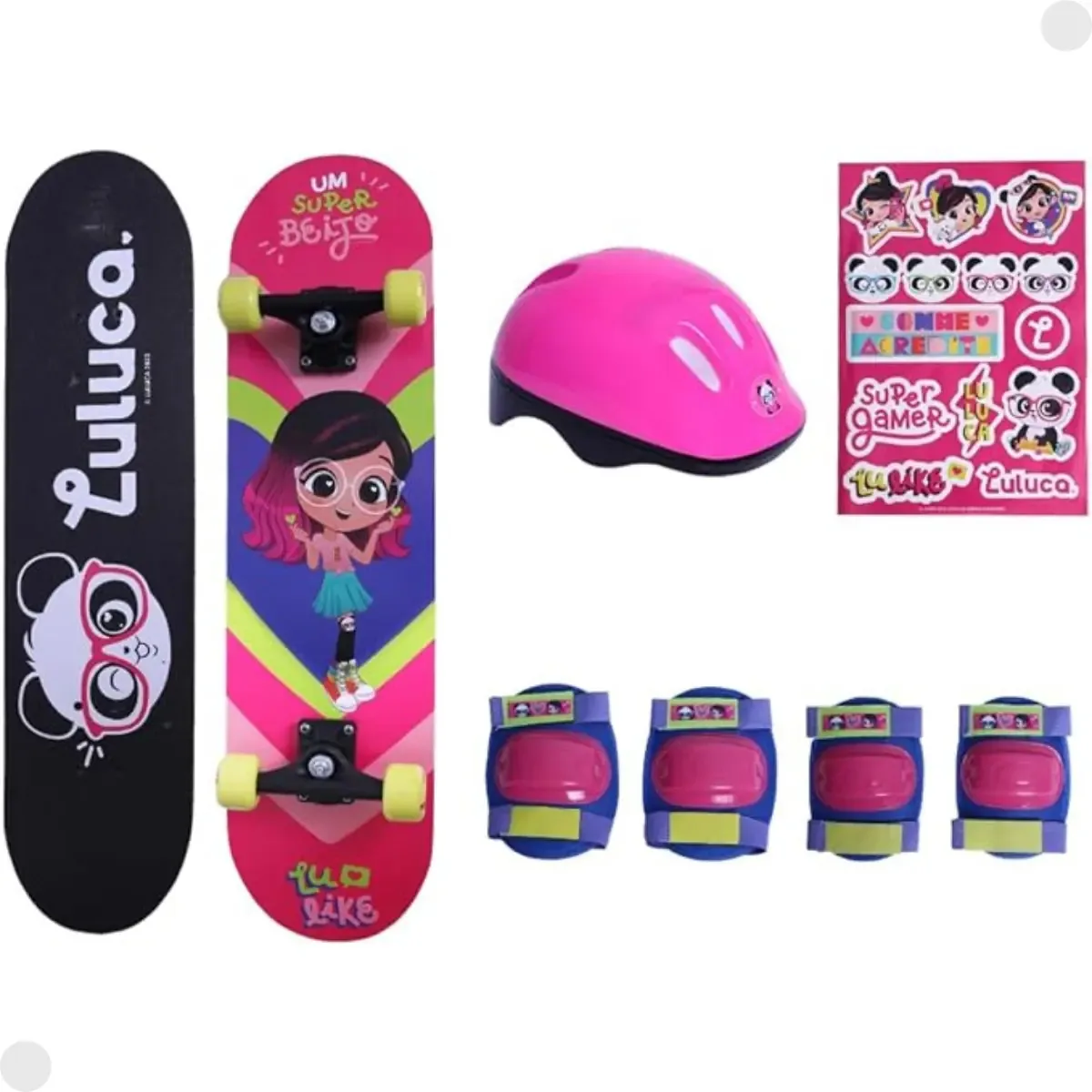 F0135 8 Luluca Skate Com Acessorios De Seguranca