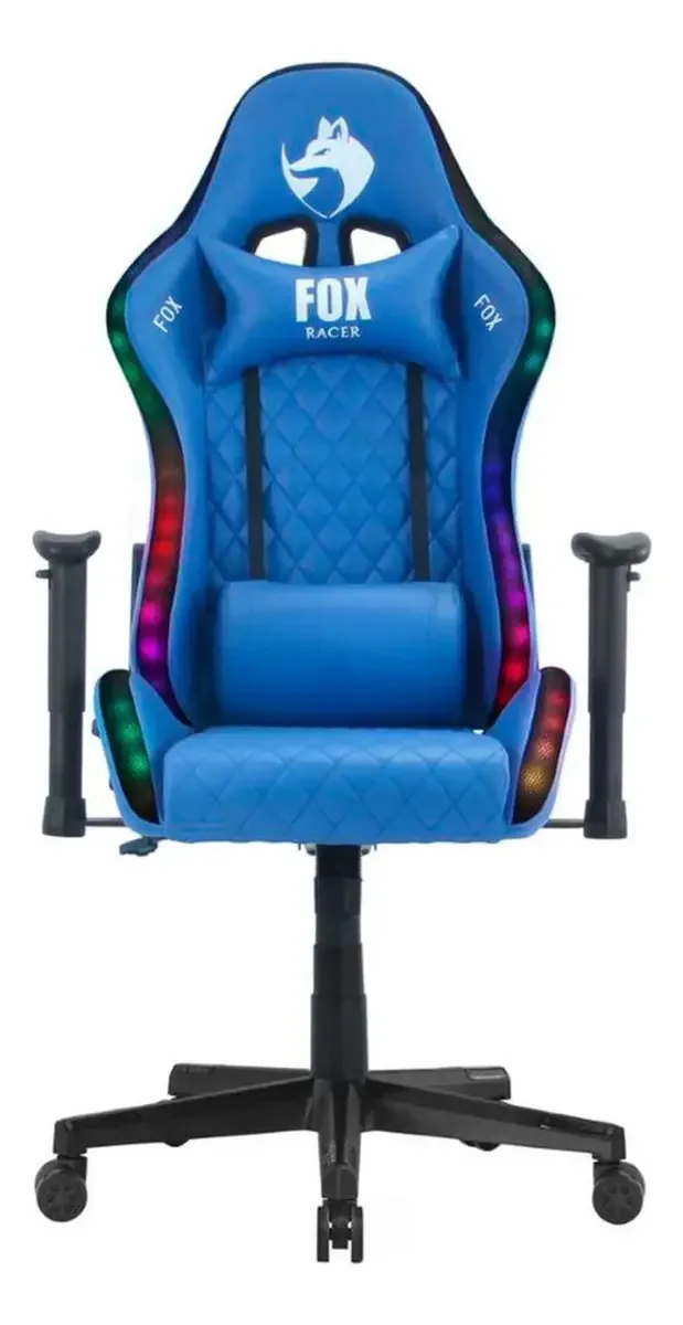 Cadeira Gamer Fox Com Iluminação Rgb Apoio Ajustável Azul