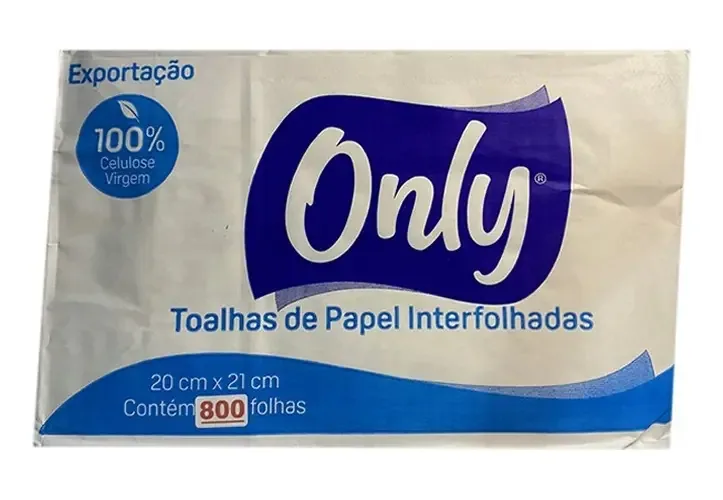 Interfolhas Pra Secar Mãos 800 Folhas 100% Celulose Only