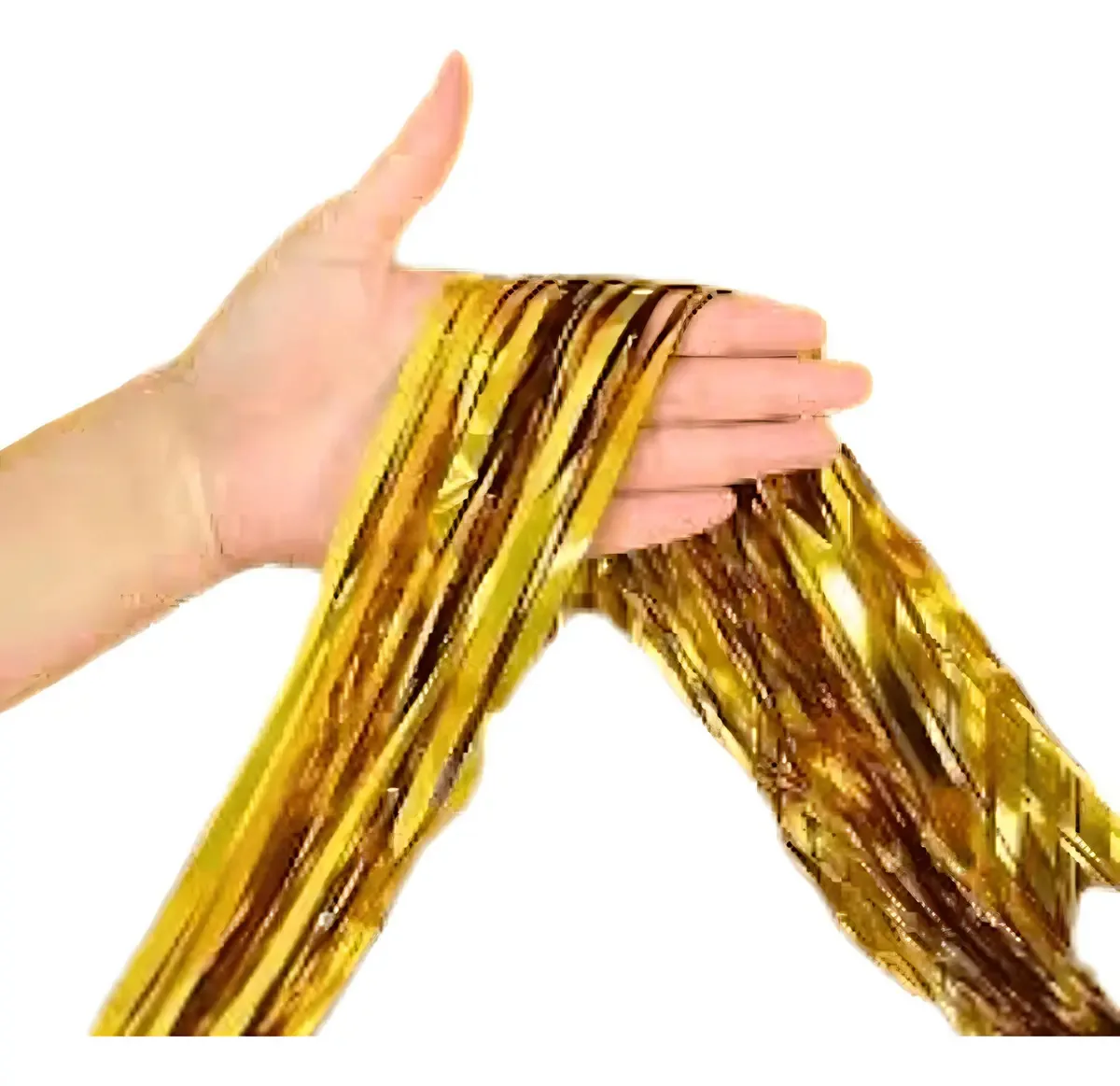 Cortina Metalizada Dourada 1x2m Warna Para Festas e Decoração