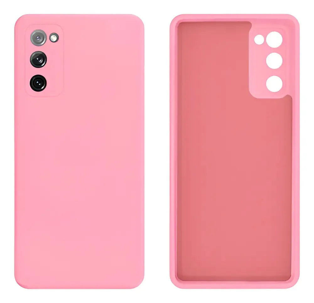 Carcaça silicone silicone Gcm Acessorios Galaxy s20fe Interior Aveludado cor rosa-chiclete
