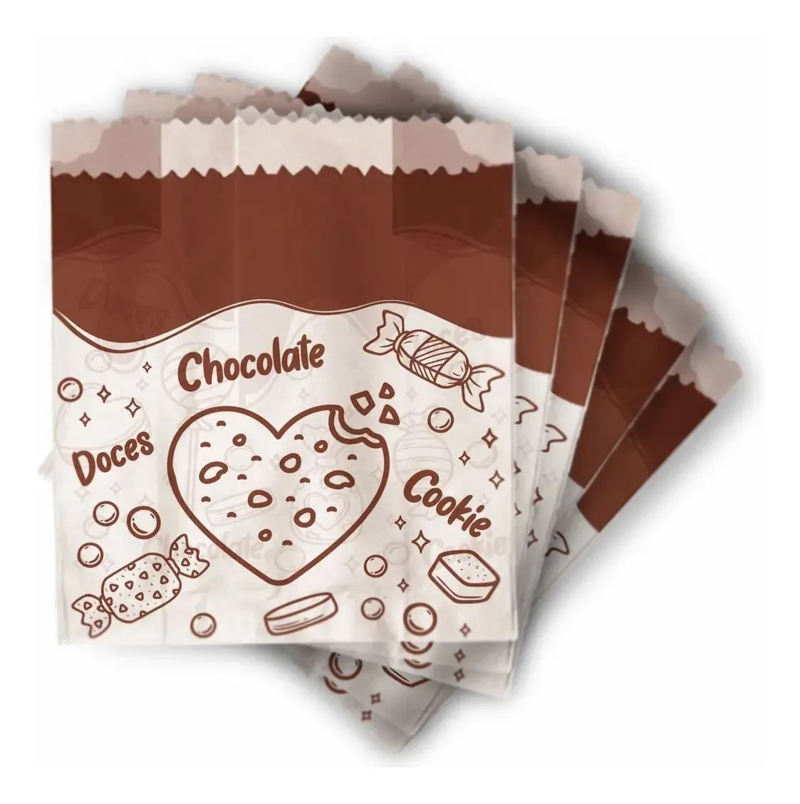 Saco Kraft Branco 30g Dalpackembalagens 500 Unidades para Doces e Cookies