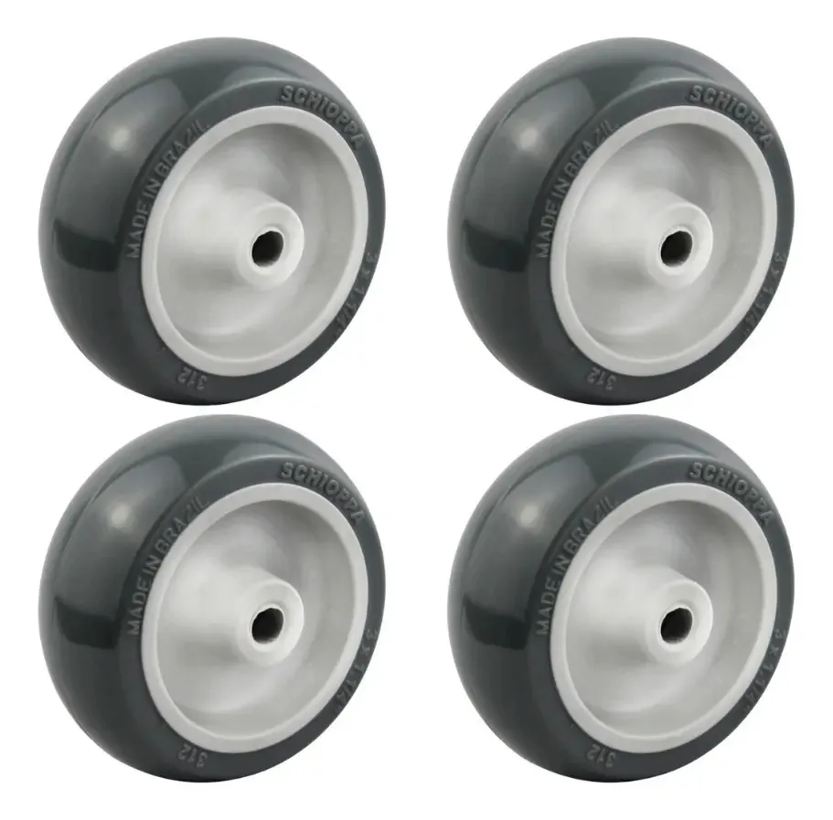 Roda Para Carrinhos E Móveis Schioppa Roda 312 Bp Color Cinza Kit X 4 Unidades