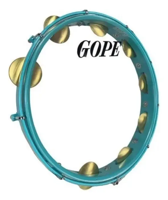 Pandeiro Gope Profissional 12 Polegadas Reels Verde 647g2rv
