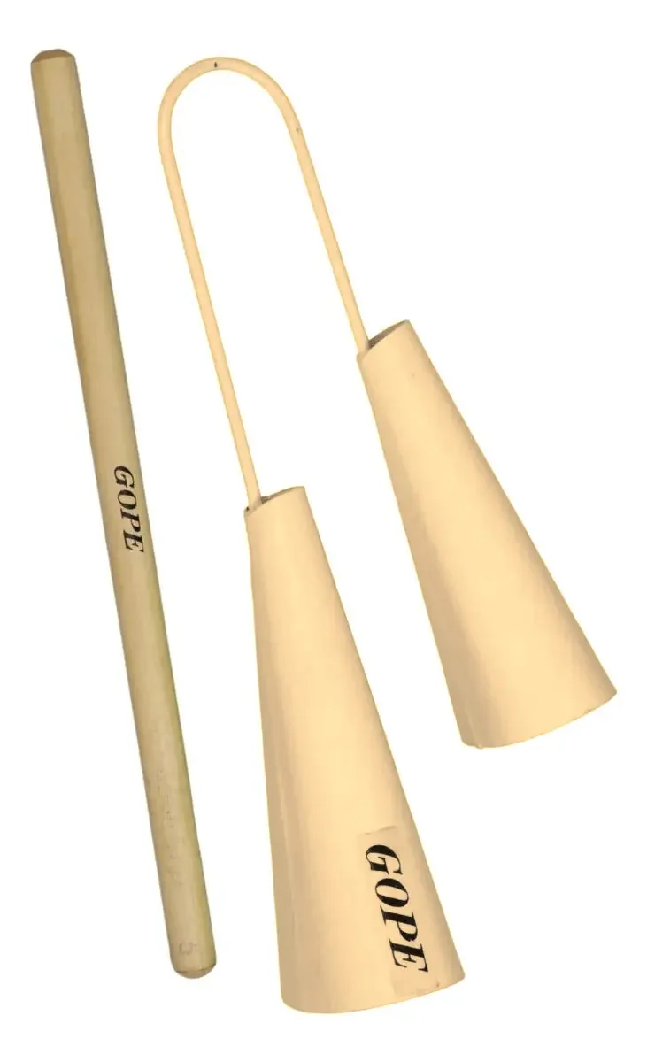 Agogo Duplo Profissional Com Baqueta Retro 678lrt - Gope
