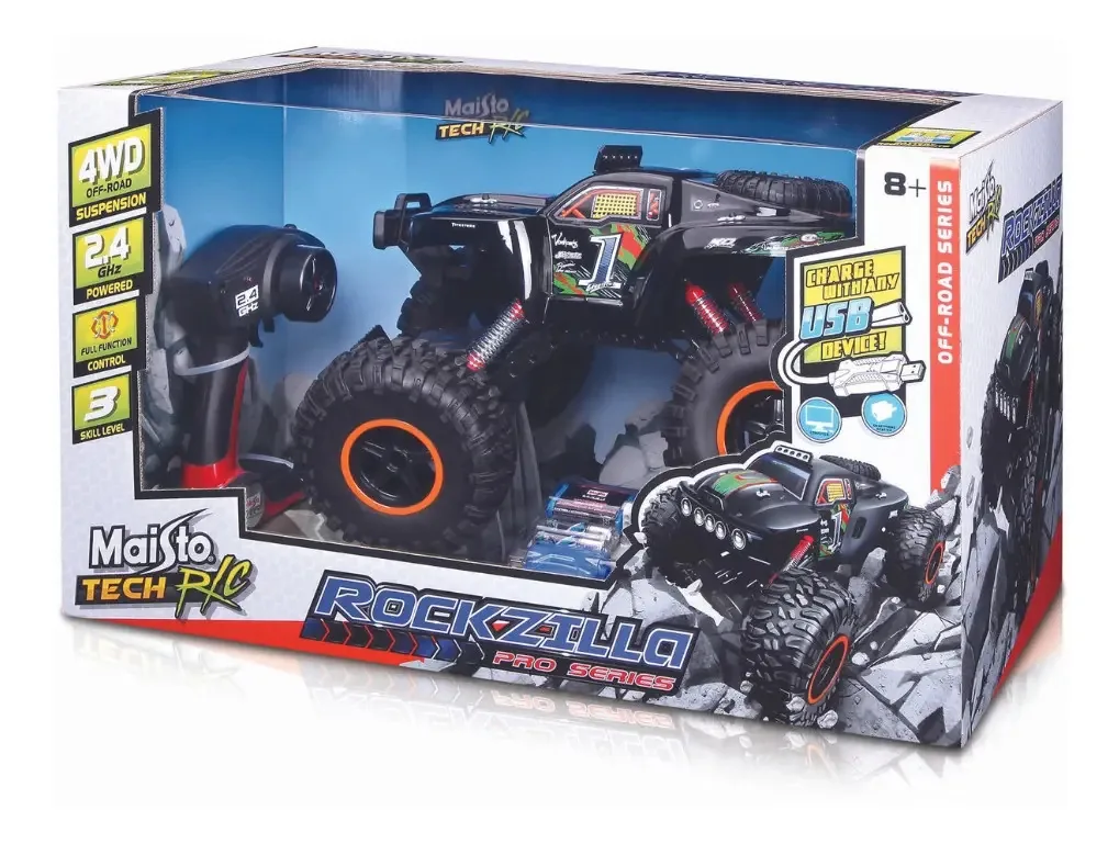 Carrinho De Controle Remoto - Rockzilla - Preto