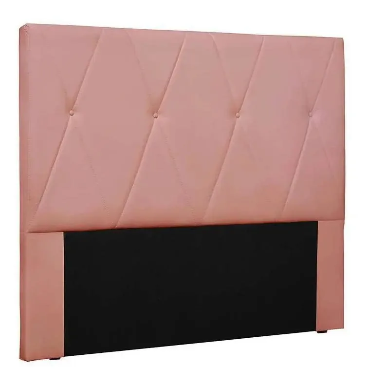 Cabeceira Casal Aquilla Veludo Rosa
