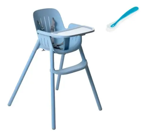 Cadeira De Alimentação Poke Blue Com Colher De Silicone