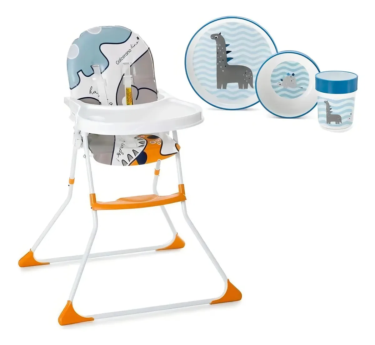Cadeira De Alimentação Alta Nick Dino Com Kit Alimentação