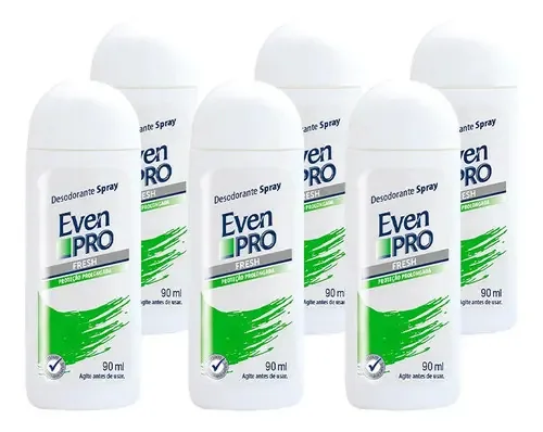 Kit 6 Desodorantes Spray Even Fresh Proteção Prolongada 90ml