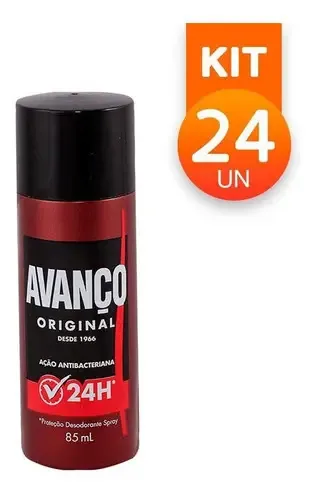 Desodorante em aerossol Avanço Original Ação Antibacteriana 85 ml pacote de 24 u