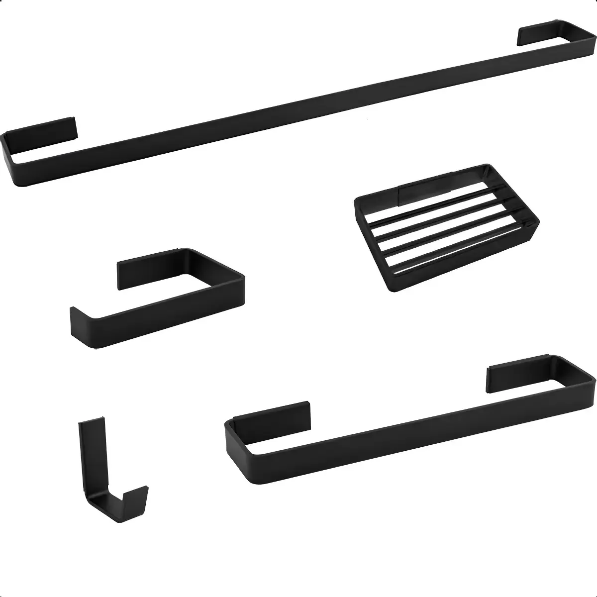 Kit De Acessorios Para Banheiro Preto Metal