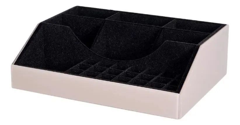 Organizador Porta Maquiagem Vidro Cappuccino