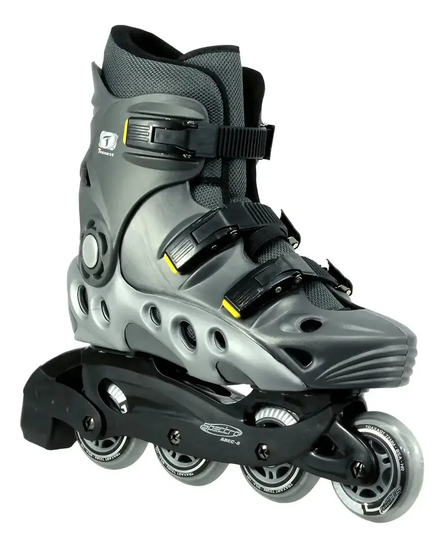 Patins Traxart Inline Spectro - Rodas 72mm Abec-3 Cor Cinza Tamanho Dos Patins # 10 - 41/42