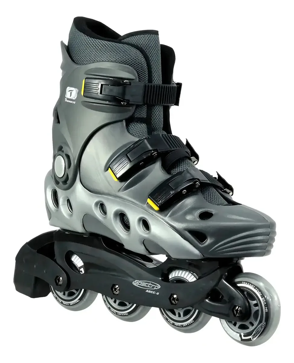 Patins Traxart Inline Spectro - Rodas 72mm Abec-3 Cor Cinza Tamanho Dos Patins # 11 - 42/43