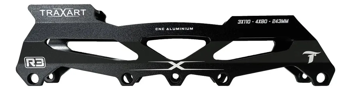 Base Patins Traxart Híbrida 3 Rodas 110mm Ou 4 Rodas 80mm Preto