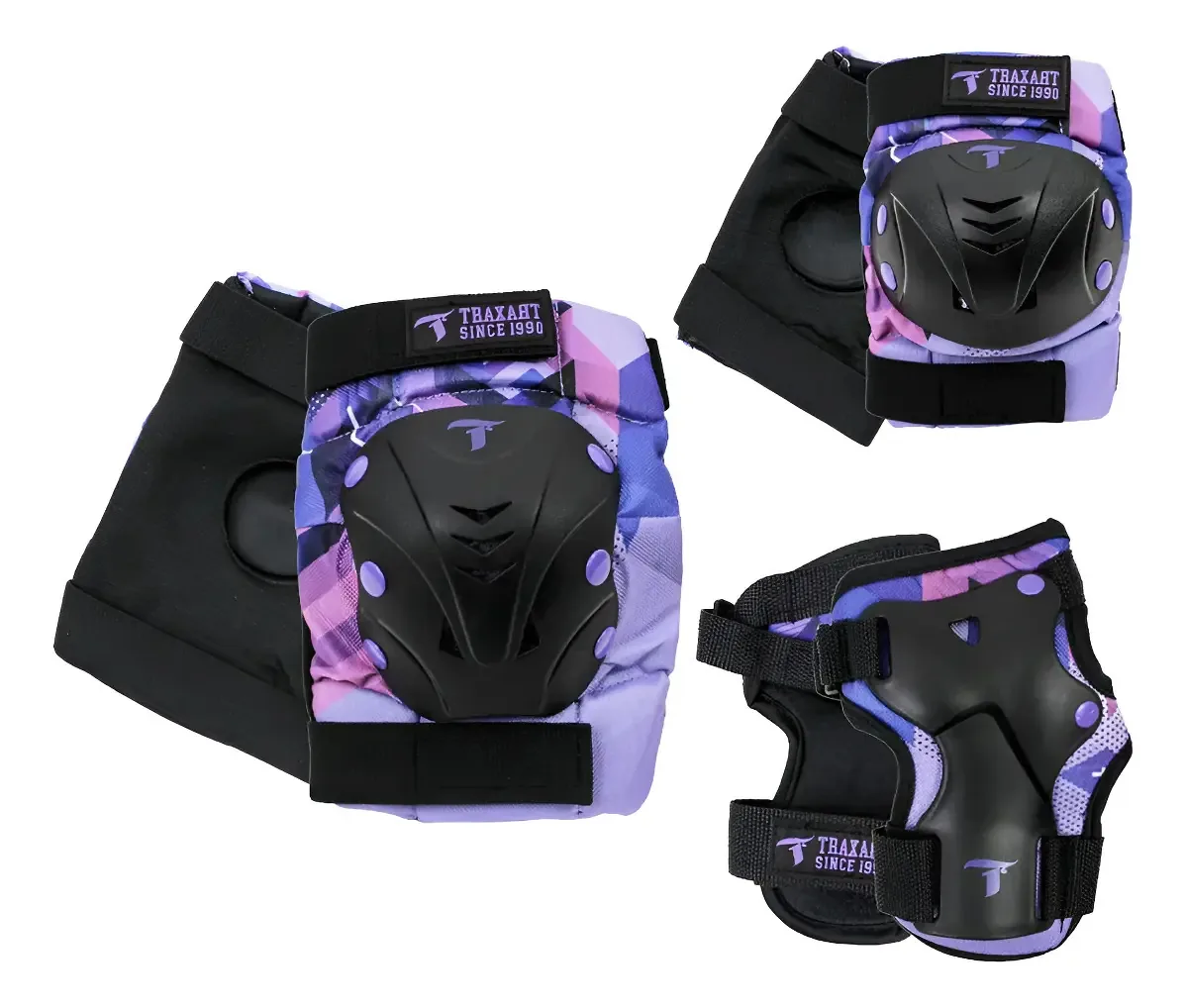 Kit Proteção Traxart Protector - 6 Pcs - Roxo - Patins Skate Cor G - Roxo