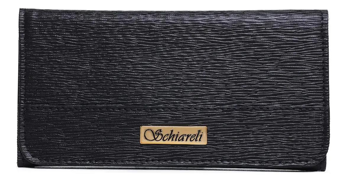 Carteira Feminina Porta Moedas Estilosa Luxo 8120 Schiareli Cor Preto