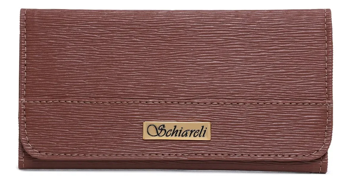 Carteira Feminina Porta Moedas Estilosa Luxo 8120 Schiareli Cor Caramelo