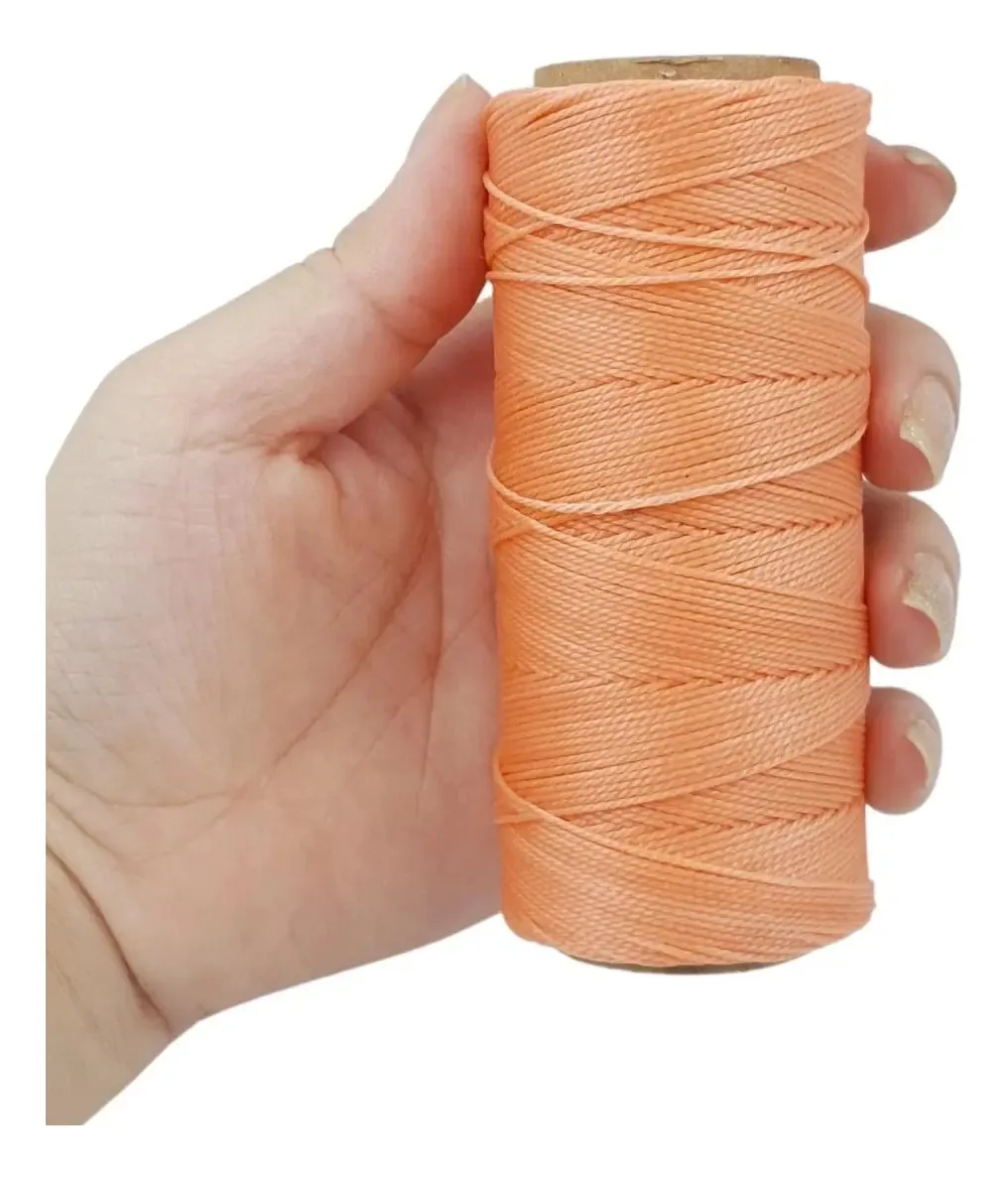 Cordão Encerado Nybc 1mm Salmão Escuro 100m Para Costura E Artesanato