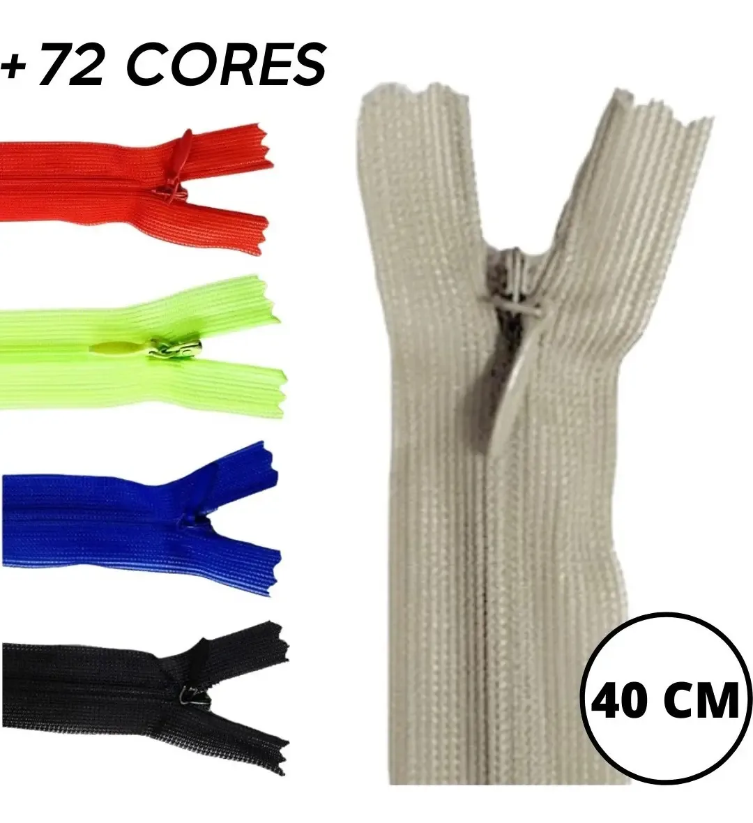 Zíper Loja Nybc Invisível 40cm Kit 50 10