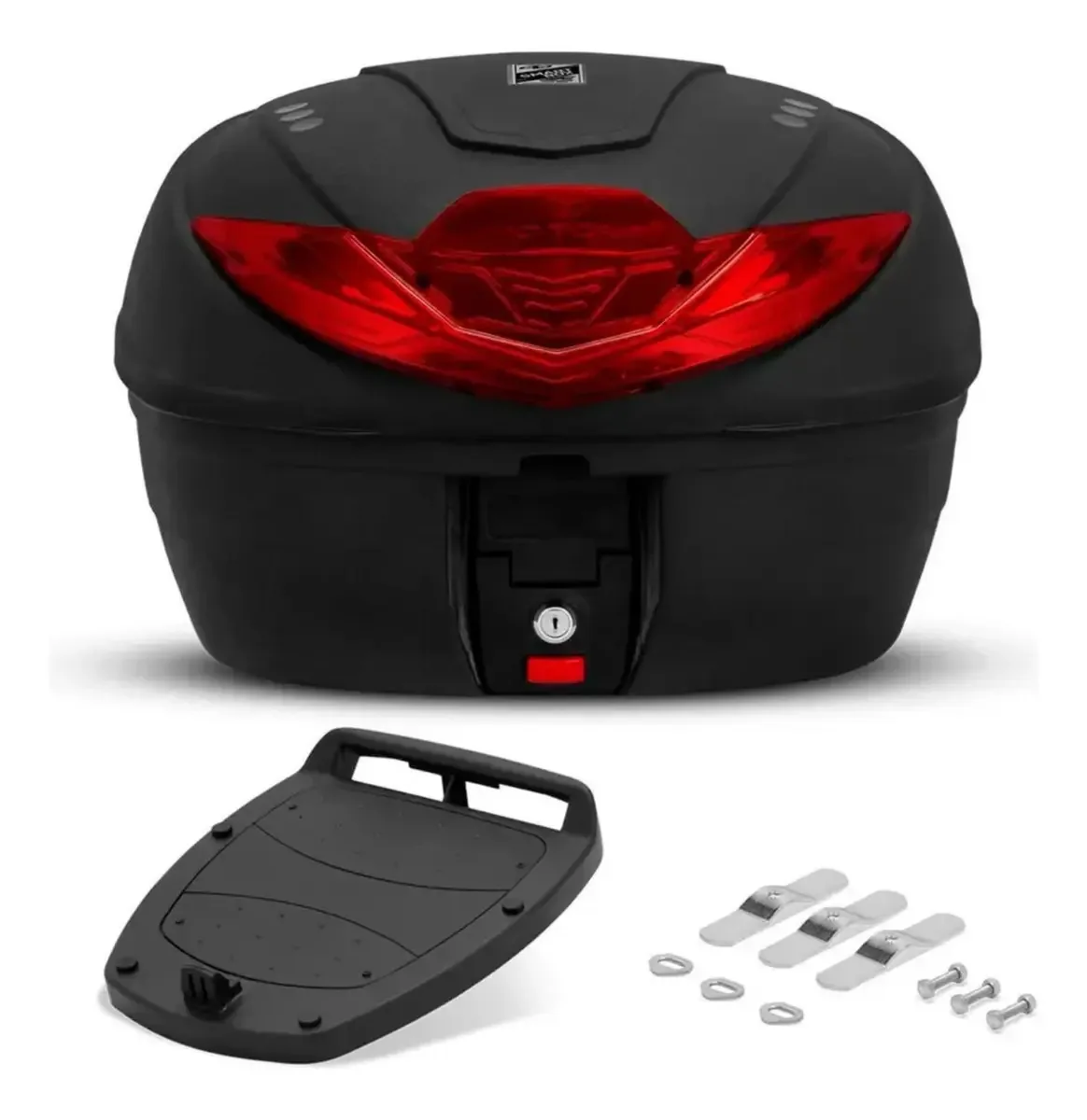 Baú Bauleto Pro Tork 35 Litros Smart Box 4 Universal Todas As Motos Preto/Vermelho