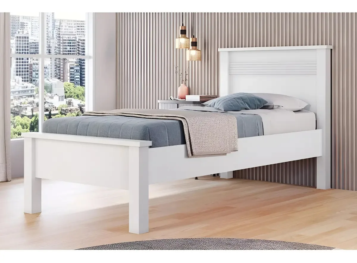 Cama Solteiro Barcelona Branco - Conquista
