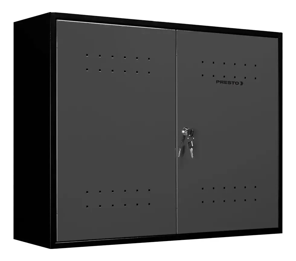 Armário Aéreo Para Ferramentas Ábile Dark Presto Aço 72,5cm Suspenso Chave Oficina Preto Cinza