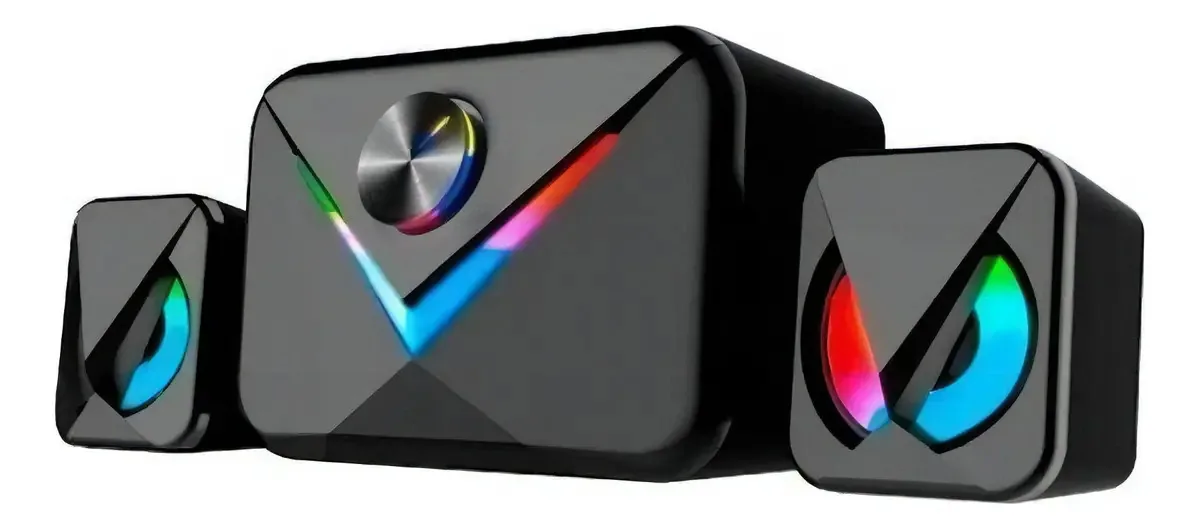 Caixa De Som Gamer Bluetooth Potente Led Subwoofer Pc 16w