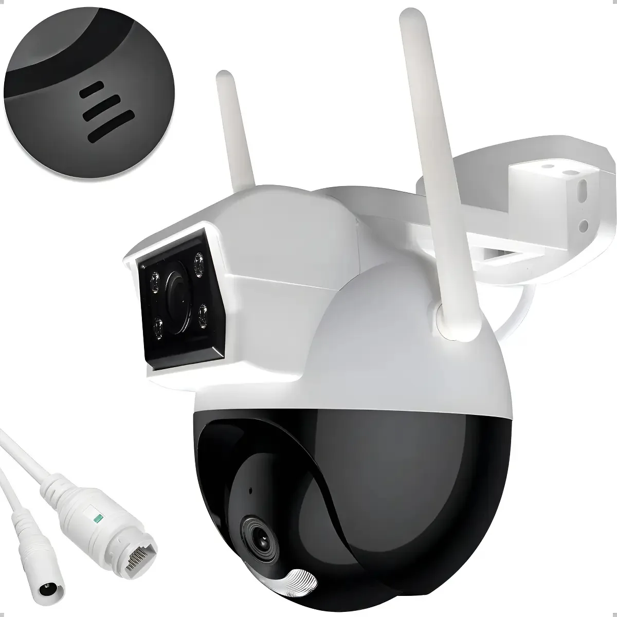 Camera Seguranca Wifi Smart Duas Câmeras Hd 3mp Ip66 Ipega Cor Branco