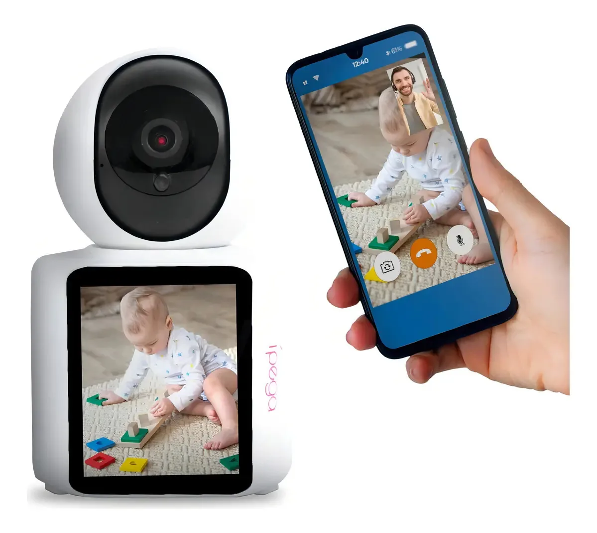 Babá Eletrônica Ipega WiFi Full HD Visão Noturna PTZ Modelo KP-CA204