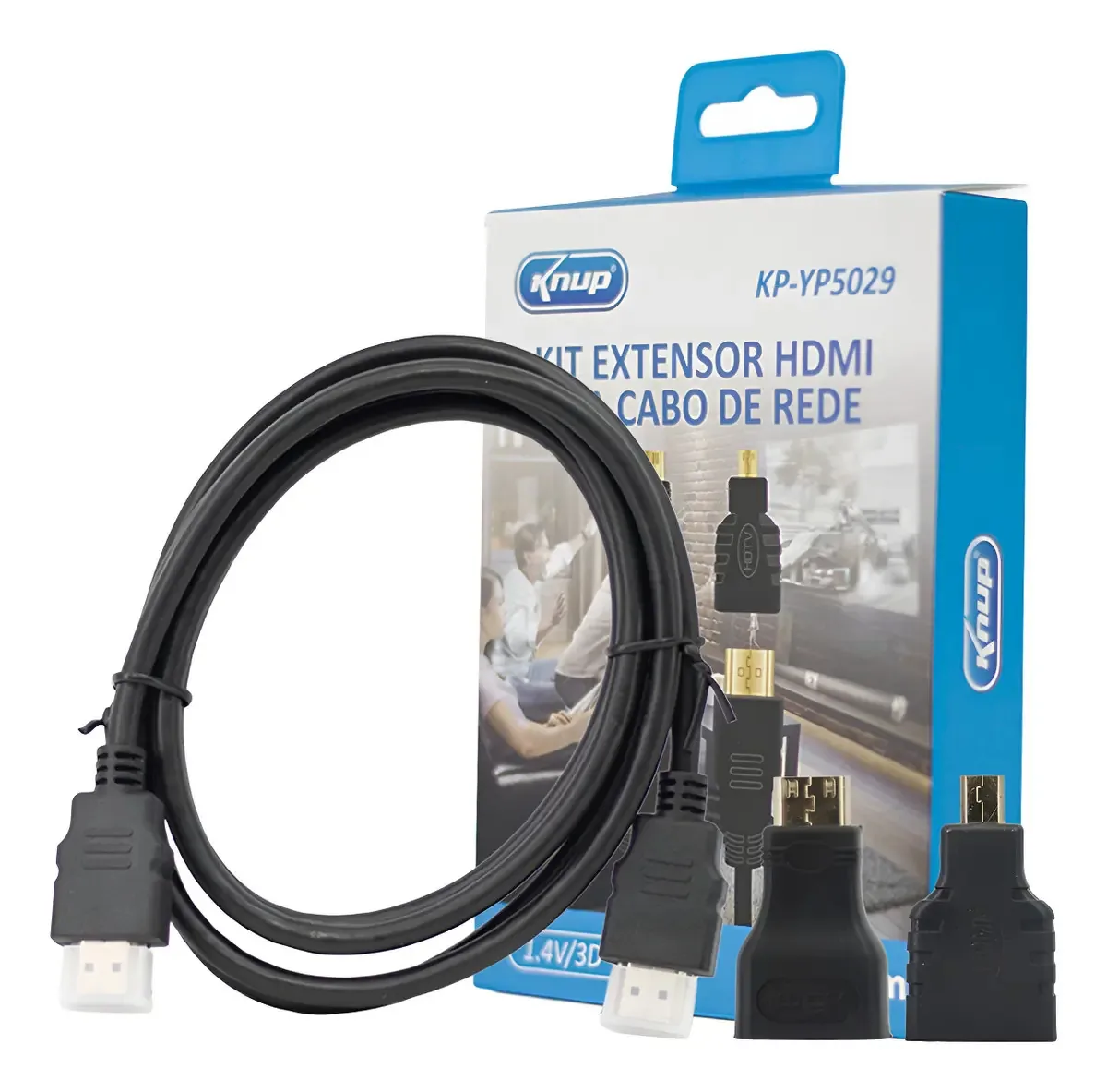 Cabo Hdmi + 2 Adaptadores Mini Hdmi E Micro Hdmi Knup