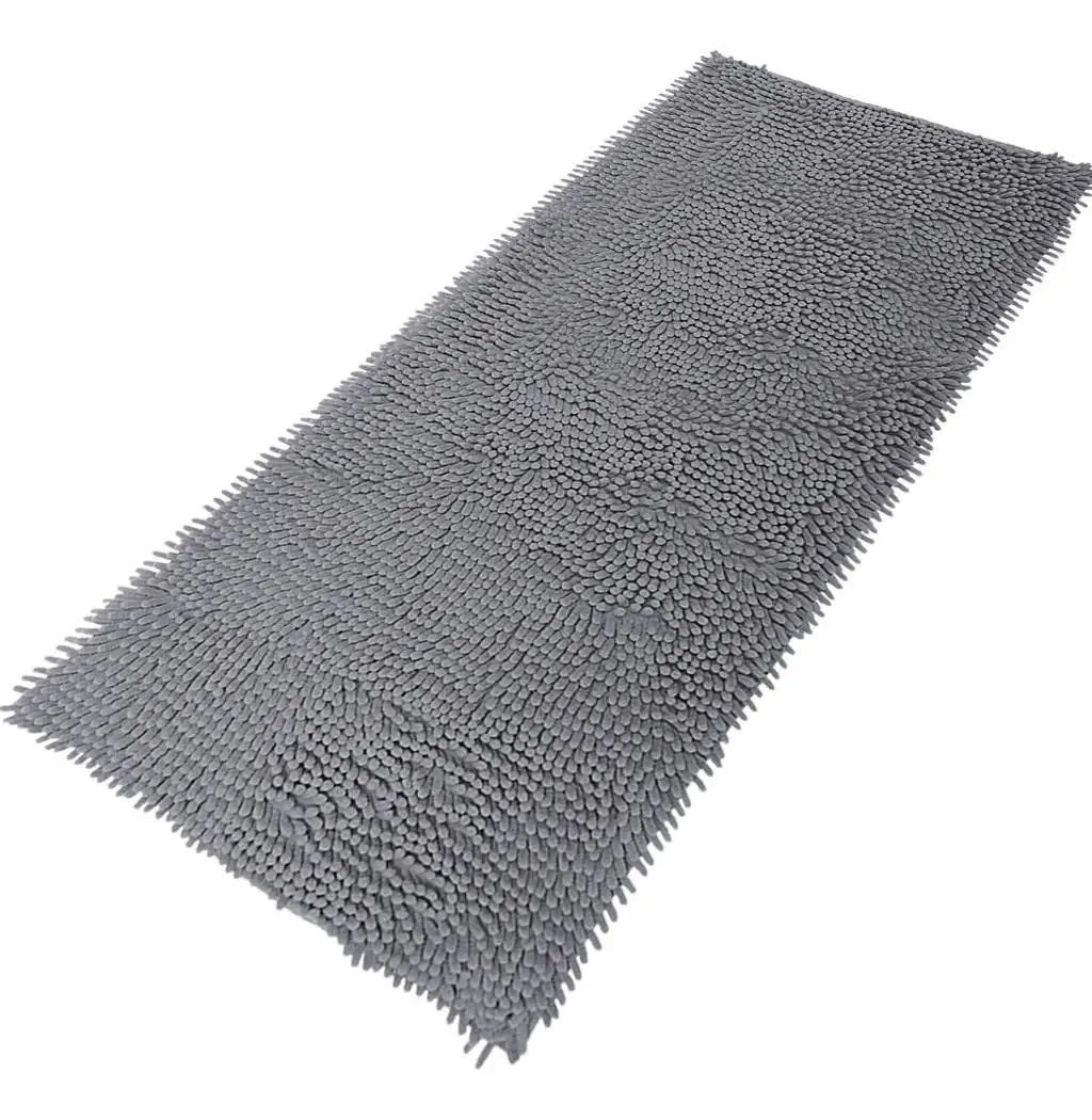 Tapete Bolinha Microfibra Passadeira Antiderrapante 50x100cm Cor Chumbo