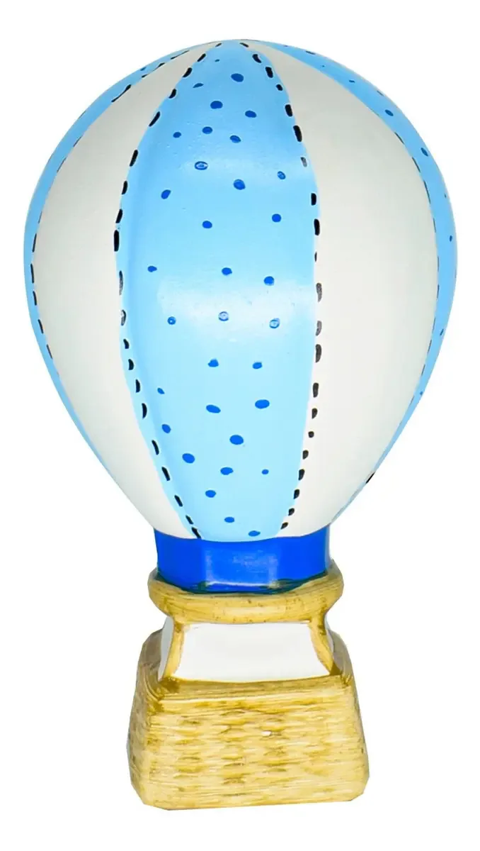 Cofre Cofrinho Balão Pequeno Cerâmica 20cm Cor Azul