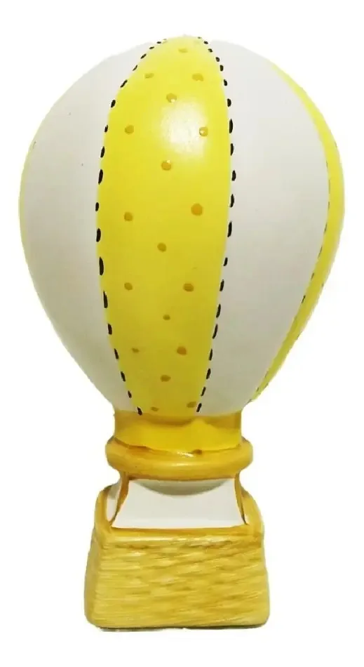 Cofre Cofrinho Balão Pequeno Cerâmica 20cm Cor Amarelo