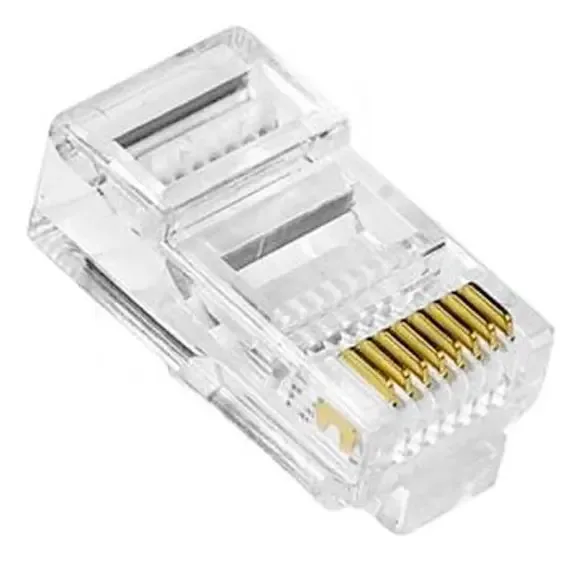 Kit 10 Conectores RJ45 Macho 8X8 CAT6 RoHS Ethernet Internet