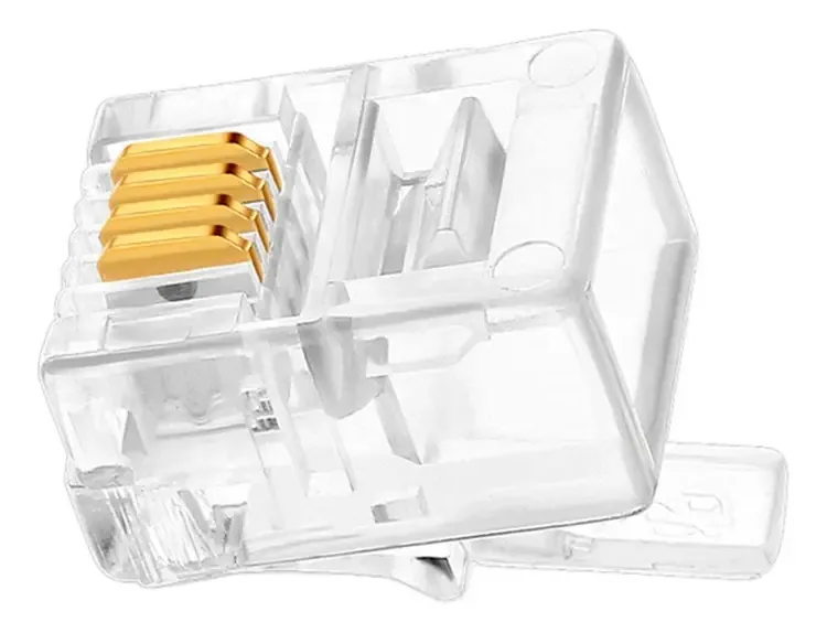 Kit Conector Seclan RJ11 Macho 6x4 CAT.3 Telefonia 50 Peças
