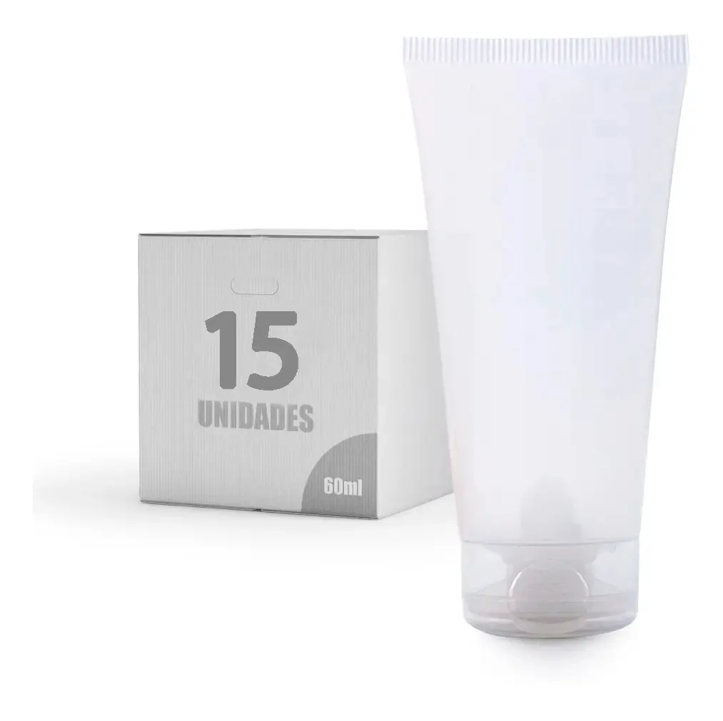 Kit 15 Bisnaga Plástica Tampa Fllip Top Lembrancinhas 60ml Cor Branco