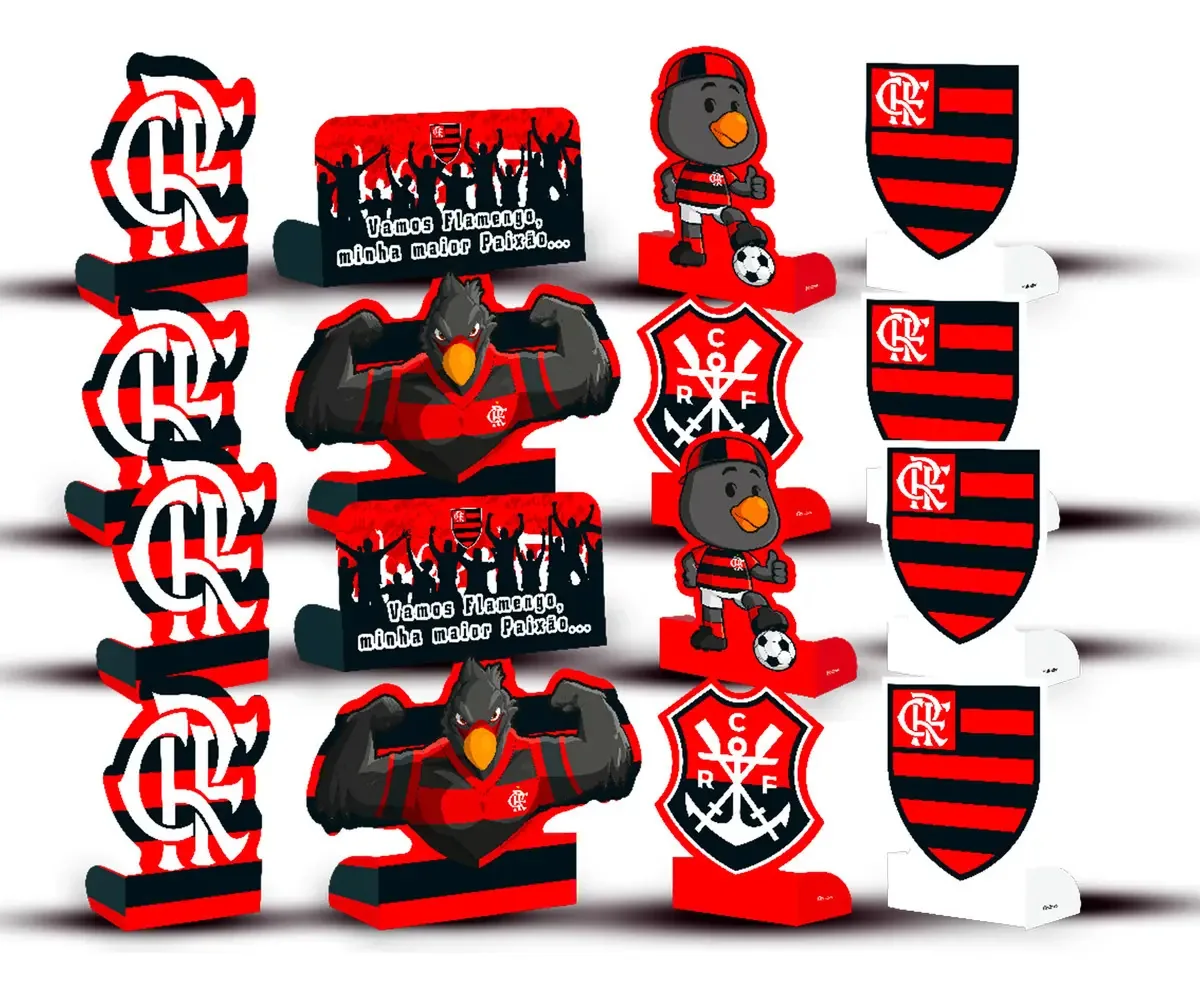 Decoracao De Mesa Flamengo Rubro Negro C/08 Festco