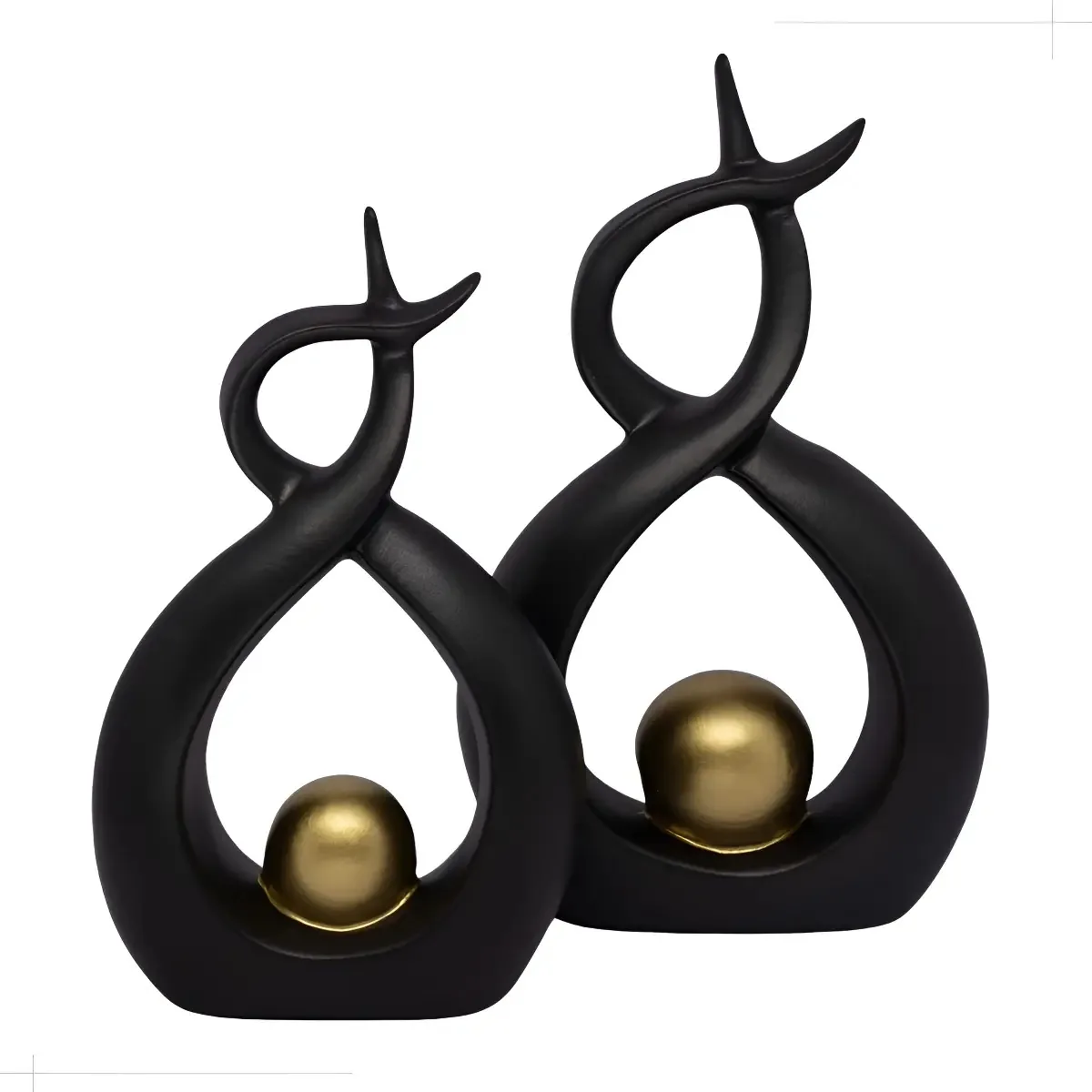 Enfeites Estante Decoração Sala Rack Aparador Escritorio Cor Preto Lisa